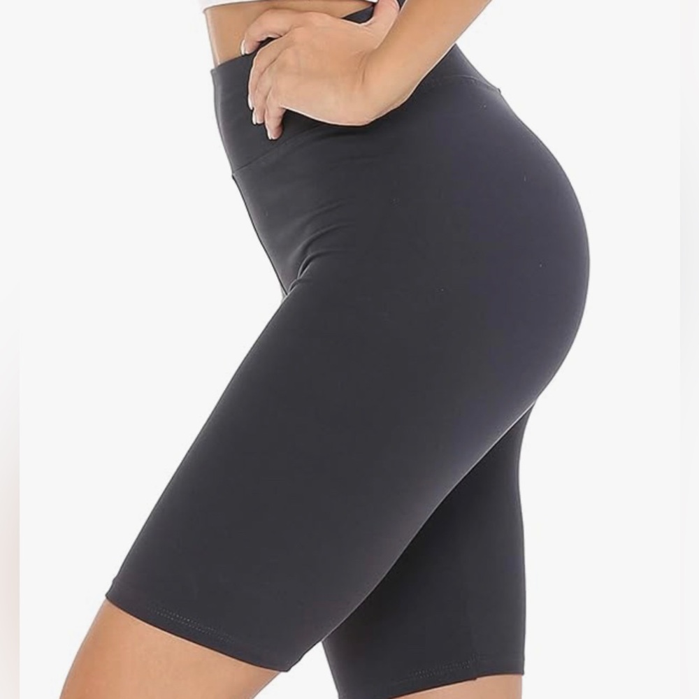 Soft charcoal biker shorts